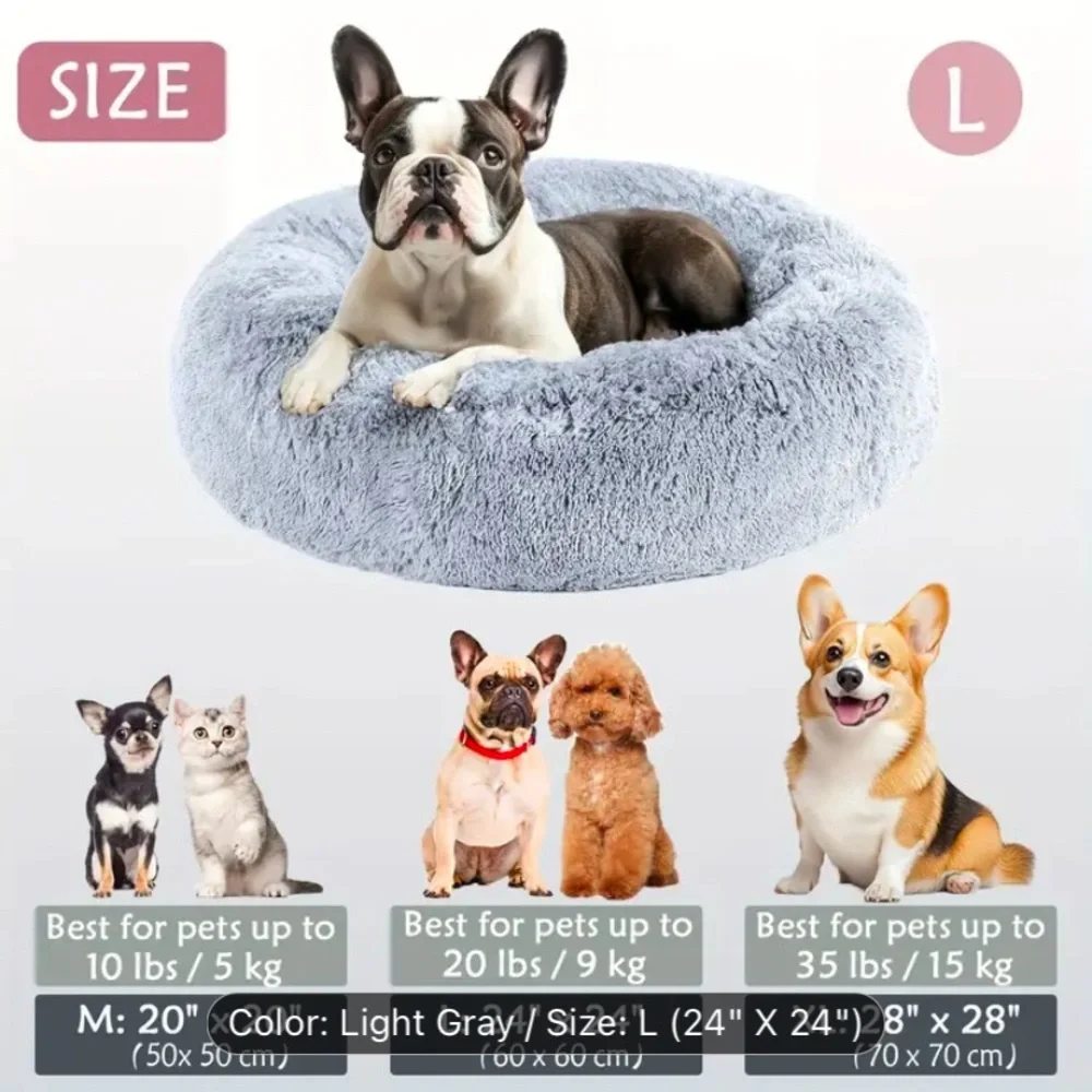 Cozy Grey Dog Bed